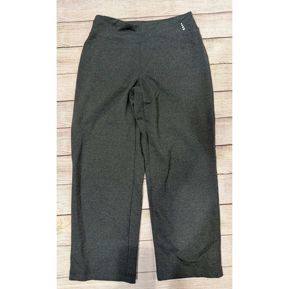 Lands' End Cropped Pants Womens Gray Solid Stretch Athletic Gym XS 2-4